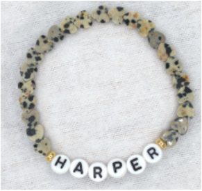 Dalmatian Jasper Heart Bracelet