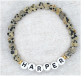 Dalmatian Jasper Heart Bracelet